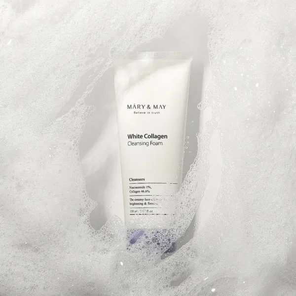 MaryMay White Collagen cleansing foam 150ml 2 Mary&May Espuma Limpiadora de Colageno Blanco 150ml