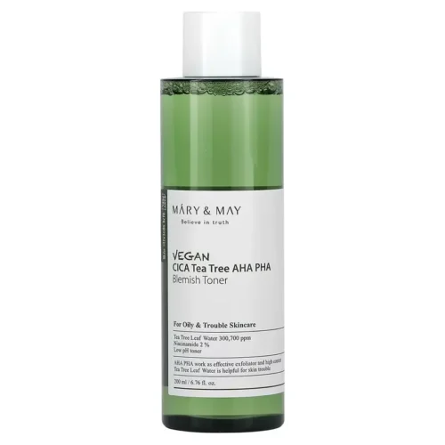 MaryMay Vegan CICA Tea Tree AHA PHA Blemish Toner 200ml