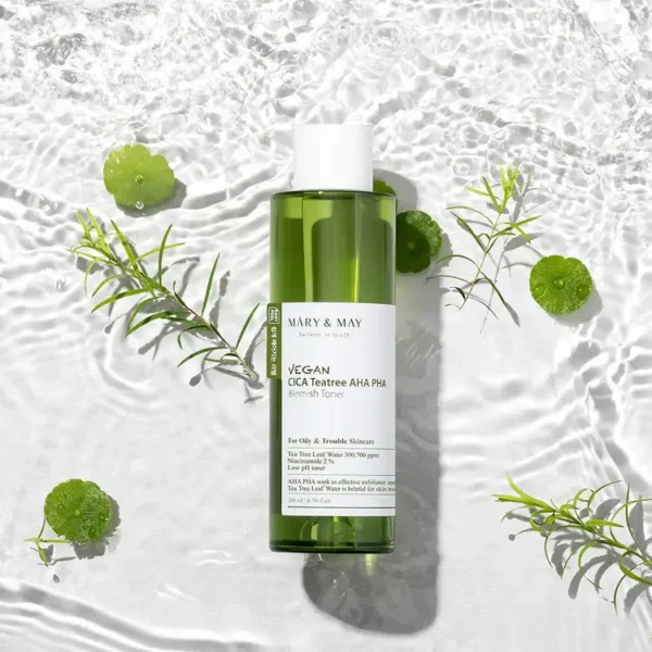 Mary&May Vegan CICA Tea Tree AHA PHA Blemish Toner 200ml