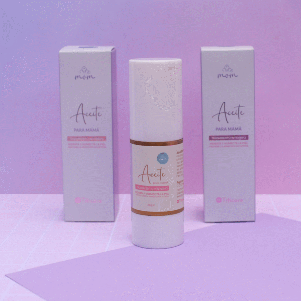 Aceite Antiestrias PRE-Mamá Titicare MILY CR 3 Envase del Aceite PRE-Mamá de Titicare, 30 gramos.